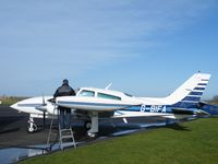 G-BIFA @ EGBT - Cessna 310 visiting Turweston - by Simon Palmer