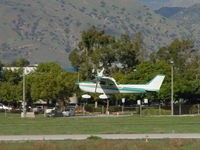 N44LK @ POC - Taking off runway 26R westbound - by Helicopterfriend