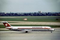 N671MC @ LHR - In 1976 this DC-9 was in service as HB-ISR and named Locarno with Swissair as shown at London Heathrow. - by Peter Nicholson
