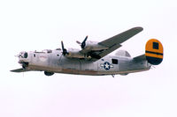 N224J @ FTW - Collings Foundation B-24J departing Mecahm Field - it is wearing the colors of the 465th Bomb Squardon on the port side. This was the squadron that my uncle flew with.