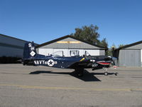 160937 @ SZP - Beech T-34C TURBINE MENTOR Sierra Hotel of USMC VMFAT-101, one P&W(C)PT6A-25 400 shp turboprop, returned to service 1998. GO NAVY! side - by Doug Robertson