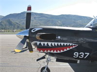 160937 @ SZP - Beech T-34C TURBINE MENTOR Sierra Hotel of USMC VMFAT-101, one P&W(C)PT6A-25 400 shp turboprop. Returned to service 1998. Cowl exhaust & nose art - by Doug Robertson