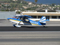 N5035N @ SZP - 1978 Bellanca 8KCAB DECATHLON fully aerobatic, Lycoming AEIO-320 150 Hp, CS prop, NACA 1412 near symmetrical wing airfoil, rated +6g -5g, landing roll Rwy 22 - by Doug Robertson