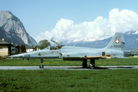J-3058 @ LSMJ - My first trip to a Swiss refresher course produced lots of Hunters and Tigers. With no fences surrounding the airfield it was a photograhers paradise! - by Joop de Groot