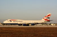 G-BNLZ @ KMIA - Boeing 747-400 - by Mark Pasqualino