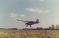 G-APUW @ EGSL - Over the threshold for Runway 09 at Andrewsfield - by GeoffW