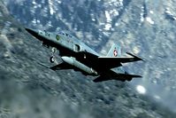 J-3014 @ LSMJ - Take off in the narrow Rhone valley. Pitty Turtmann is closed now. - by Joop de Groot
