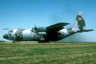 XV196 @ EGDL - On the day with no wind smoke is piling up behind this Herk on holding point.