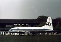 G-AOVS @ BQH - In service with IAS Cargo Airlines as seen at Biggin Hill in the Summer of 1974. - by Peter Nicholson