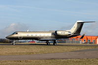 N7UF @ EGGW - Gulfstream G1159C taxies in at Luton - by Terry Fletcher