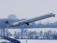 OE-IKB @ VIE - The last regular MD 80 operator in VIE is MAP-Jet; that plane is taking off for a flight for SkyEurope - by Patrick Radosta