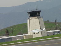 N7521N @ POC - Airbourne passing Brackett Tower westbound from 26R - by Helicopterfriend