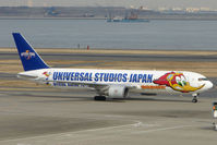 JA8357 @ RJTT - ANA 's UNIVERSAL STUDIOS logo B767 at Haneda - by Terry Fletcher
