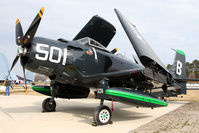 N23827 @ 42VA - A beautifully restored 1949 Douglas AD4-NA Skyraider N23827 on static display on the ramp at the Military Aircraft Museum in Virginia Beach, VA. - by Dean Heald