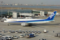 JA602A @ RJTT - ANA B767 taxies onto stand at Haneda - by Terry Fletcher