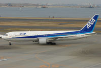 JA8569 @ RJTT - ANA B767 taxies onto stand at Haneda - by Terry Fletcher