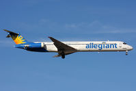 N865GA @ LAS - Allegiant Air N865GA (FLT AAY601) from Bellingham Int'l (KBLI) - Washington, on final approach to RWY 1L.