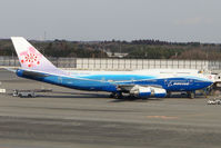 B-18210 @ RJAA - China Airlines B747 wears Boeing House colours - by Terry Fletcher