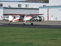 N326DW @ SZP - 1946 Cessna 140, Continental O-200 100 Hp upgrade, landing roll Rwy 04 - by Doug Robertson