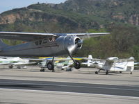 N3056B @ SZP - 1952 Cessna 195B BUSINESSLINER, Jacobs R755A 300 Hp radial, takeoff climb Rwy 22 - by Doug Robertson