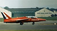 XS107 @ EGCD - As one of the Red Arrows aerobatic display team this Gnat was present at the 1973 Woodford Airshow. - by Peter Nicholson