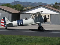 N56245 @ SZP - 1942 Boeing Stearman A75N1 (PT17), Jacobs R755-B2M 275 Hp upgrade, landing roll Rwy 04 - by Doug Robertson