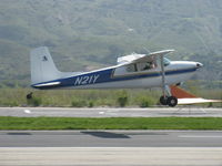 N21Y @ SZP - 1954 Cessna 180, Continental O-470 225 Hp, takeoff climb Rwy 22 - by Doug Robertson