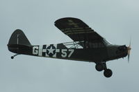 G-AKAZ @ EGSU - Piper Cub during Flying Legends 2008 at Duxford, UK. - by Henk van Capelle