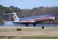 N9403W @ ORF - American Airlines N9403W (FLT AAL682) from Dallas/Fort Worth Int'l (KDFW) touching down on RWY 23.