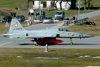J-3073 @ LSMM - The Swiss runway crossings are unique: the traffic waits at the barrier until all aircraft have landed. - by Joop de Groot