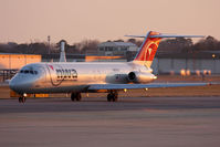 N925US @ ORF - Northwest Airlines N925US (FLT NWA1757) taxiing to RWY 23 for departure to Detroit Metro Wayne County (KDTW). I heard the crew of the plane reference them as Delta 1757. Due to the merger? When will we see these older DC-9s in Delta colors? - by Dean Heald