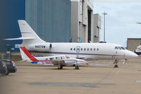 N427GW @ EGGW - Falcon 2000 on the Allied Stand at Luton - by Terry Fletcher