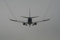 YR-BIB @ EBBR - flight JOR123 is descending to rwy 25L in foggy weather