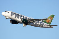 N912FR @ LAX - Frontier Airlines N912FR red fox Trixie (FLT FFT414) climbing out from RWY 25R enroute to Denver Int'l (KDEN).