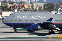 N171UA @ LAX - United Airlines N171UA 'Spirit of Seattle II' holding short of RWY 25R after arrival on RWY 25L.