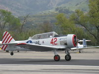 N86WW @ SZP - 1956 North American SNJ-4, P&W R-1340 AN-1 550 Hp, landing Rwy 22 - by Doug Robertson