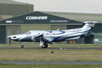 G-DAKI @ EGHH - Smart PC12 leaving Bournemouth - by Terry Fletcher