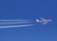 VH-OEJ - (Wunala Dreaming) of Qantas flys over Denver, Colorado from LA to New York