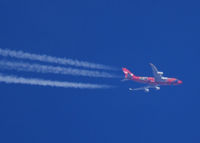 VH-OEJ - (Wunala Dreaming) of Qantas flys over Denver, Colorado from LA to New York