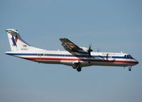 N536AT @ SHV - Landing on runway 32 at the Shreveport Regional airport. - by paulp