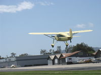 N25328 @ SZP - 1940 Fairchild 24W-40, Warner Super Scarab 165 165 Hp/175 Hp for takeoff radial upgrade from original 145 Hp, departure climb-(hard to stabilize the camera in strong gusts) - by Doug Robertson