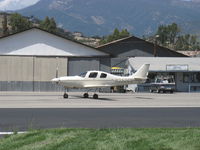 N350CL @ SZP - 1996 Lindros LANCAIR IV, Continental IO-550, tri-blade prop, taxi to Rwy 04 for DOWNWIND takeoff in strong, gusty winds - by Doug Robertson