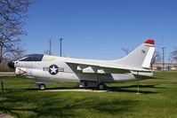 158657 @ IXD - A-7E with a bogus call sign.  Displayed by the Army National Guard area - by Glenn E. Chatfield