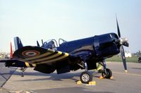 N1337A @ MHZ - F4U-7 Corsair at the 1984 RAF Mildenhall Air Fete. - by Peter Nicholson