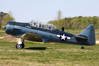 N43NA @ 42VA - 1943 North American SNJ-4 N43NA starting takeoff roll on RWY 29. - by Dean Heald