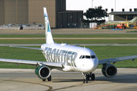 N938FR @ KSAT - head on view of a Frontier A319 - by FBE