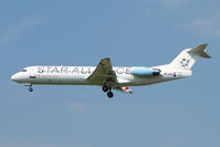 OE-LVG @ EGLL - Austrian Fokker 100 on approach to London Heathrow
