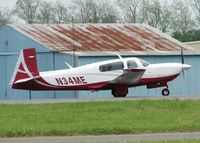 N34ME @ DTN - Starting to roll for take off on runway 14 at the Shreveport Downtown airport. Mooney really does make a great looking aircraft. Was N124TN. - by paulp