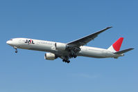 JA736J @ EGLL - JAL B777 on approach to LHR - by Terry Fletcher