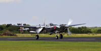 N25Y @ KBKD - P-38 taking off for a flight over Dallas/Ft. Worth - by John Little